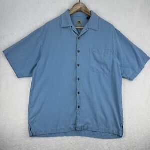 Eagle Dry Goods Shirt Mens Medium‎ Silk Button Up Camp Casual Pocket Lightweight